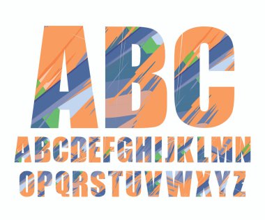 Dekoratif alfabe vektör yazıtipi.
