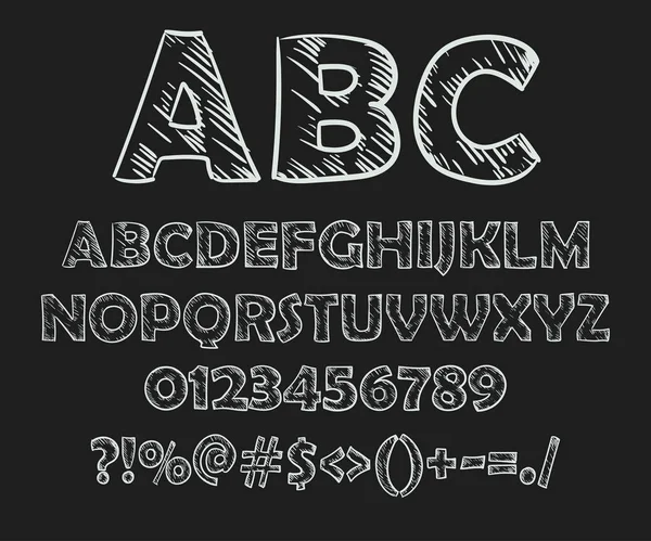 Αφηρημένη διανυσματικά εικονογράφηση σκιαγραφημένο γραμματοσειράς κιμωλία σε μαυροπίνακα. — Διανυσματικό Αρχείο