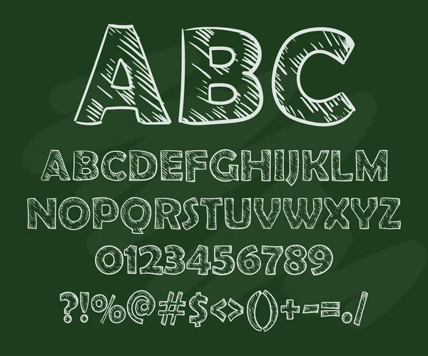 Абстрактная векторная иллюстрация мелового наброска шрифта на доске . — стоковый вектор