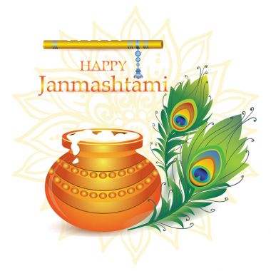 Happy Krishna Janmashtami. clipart
