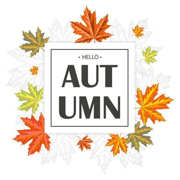 Autumn foliage, banner for your design. — Stock Vector