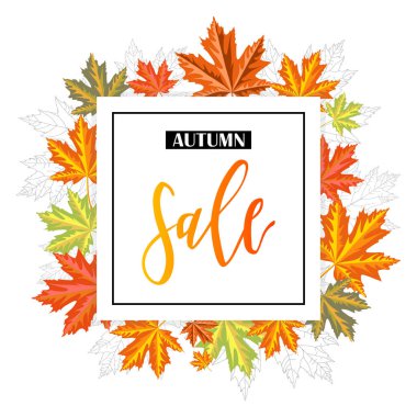 Sonbahar Satılık. Sonbahar sezonu satış ve indirimler afiş. 