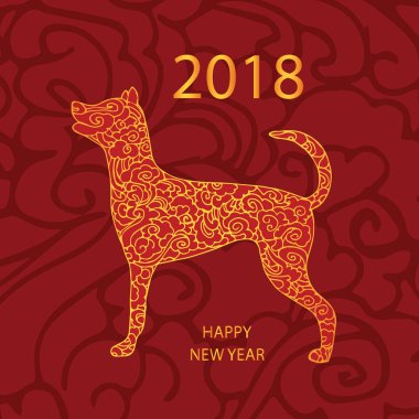 2018 mutlu yeni yıl tebrik kartı.