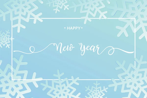 Feliz Ano Novo cartão postal com texto caligráfico . — Vetor de Stock