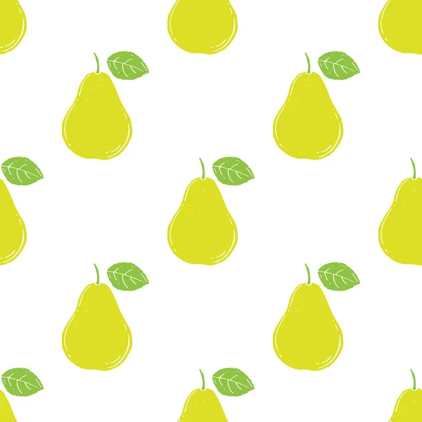 Patrón Sin Costura Con Fondo Pears Vector — Vector de stock