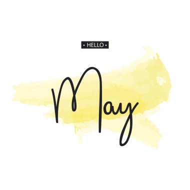 Mayıs tipografi vektör tasarımı tebrik kartları ve afiş için Merhaba. Vektör çizim