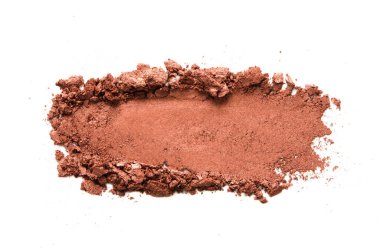 Göz farı örneği beyaz arka planda izole edilmiş. Ezilmiş kahverengi metalik göz farı. Moda ve güzellik endüstrisi kavramı. - Görüntü