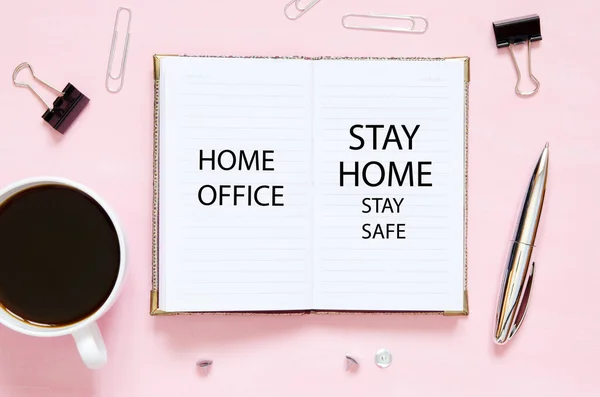 Home Office Stay Home Stay Safe Self Isolation Quarantine Campaign — Stock Photo, Image