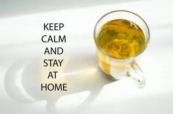 Keep Calm Stay Home Self Isolation Quarantine Campaign Protect Yourself — Stock Photo, Image