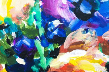 El boyası modern tarz çiçekler. Fırça darbeleri. Soyut sanat geçmişi. - Görüntü