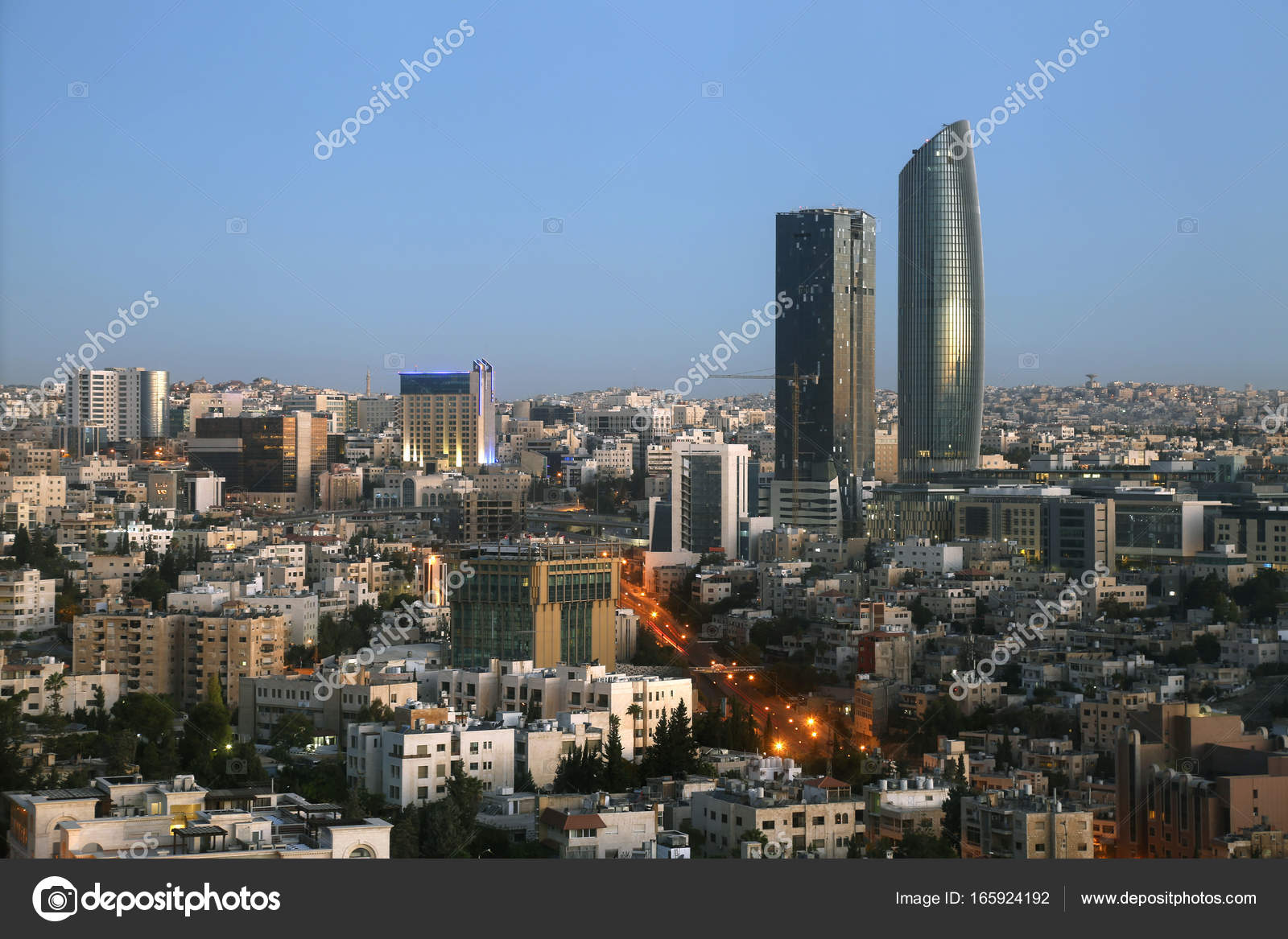 Amman skyline at sunrise — Stock Photo ©