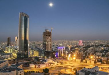 Amman yeni şehir merkezinin Üstten Görünüm