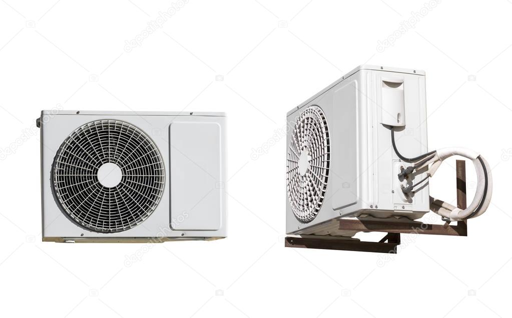 Air conditioner compressor unit isolated on white background