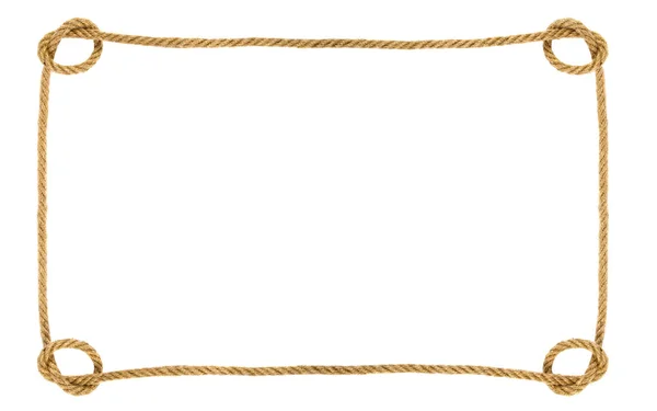 Рамка мотузки ізольована на білому тлі — стокове фото
