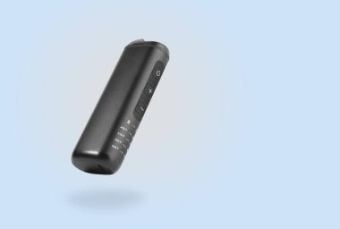 Mavi arkaplanda modern yüzen buharlaştırıcı aygıtı