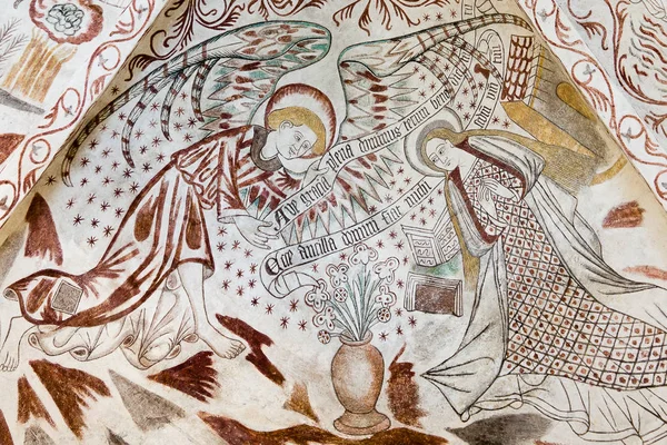 Danimarkalı bir kilisede fresco. Duyuru