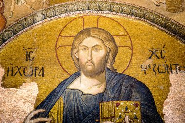 İsa Pantokrator. Cora kilisede Mozaik 