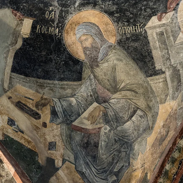 Fresco van de dichter Saint Kosmas — Stockfoto