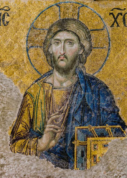 Isus Hristos, un mozaic bizantin din Hagia Sophia, Istanbul, Turcia — Fotografie, imagine de stoc