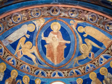 Majesteleri, Romanesk bir duvar resmi Mesih'e 