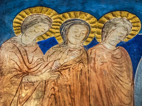 Tres mujeres en la tumba de Jesús el domingo de Pascua —  Fotos de Stock