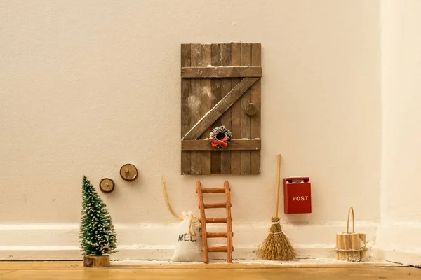 Doll house door for Santa Claus — Stock Photo, Image