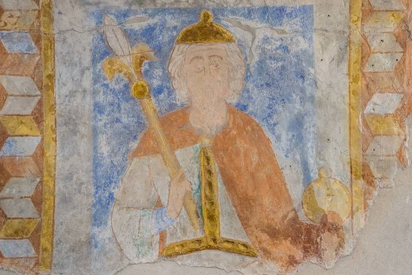 Muurschildering van een koning Salomo uit het oude testament met een g — Stockfoto