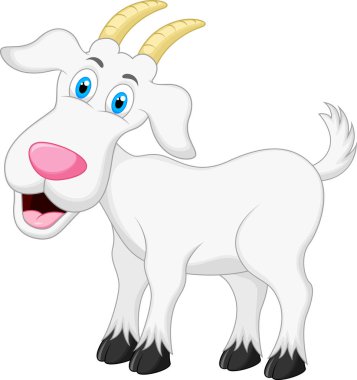 Mutlu bir keçi çizgi filminin çizimi