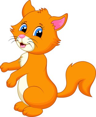 beyaz zemin üzerine karikatür kedi