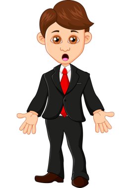 Çizgi film işadamı karakteri boş elleri göstermeyi merak ediyordu.