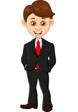 Kırmızı kravatlı iş adamı, vektör tasarımı