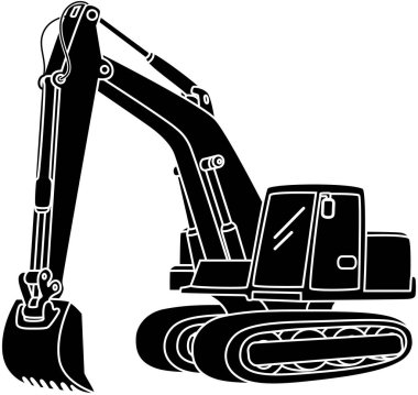 Beyaz arkaplandaki kazıcının vektör görüntüsü