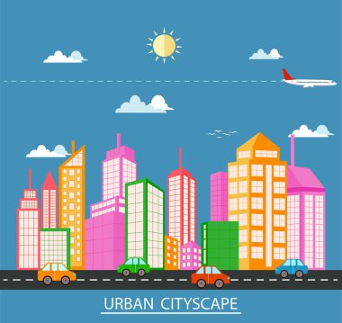 Şehir manzarası. Kentsel peyzaj