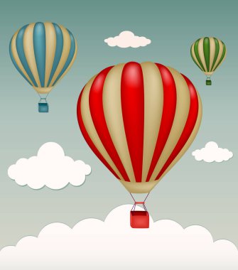 Sıcak hava balonu gökyüzünde