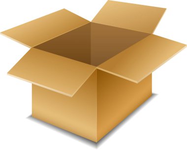 vektör karton kutu. beyaz üzerine izole