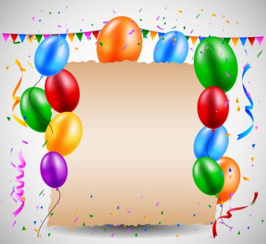 kurdele ile renkli balonlar