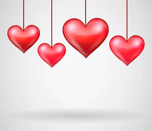 Sevgililer Günü tebrik kartı şablonu. metin için kopyalama alanı olan kırmızı kalpler