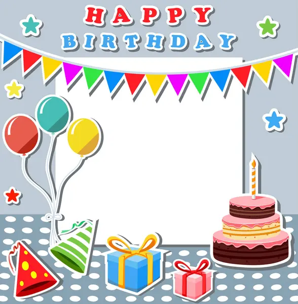 Mutlu doğum günü kartı tasarım şablonu