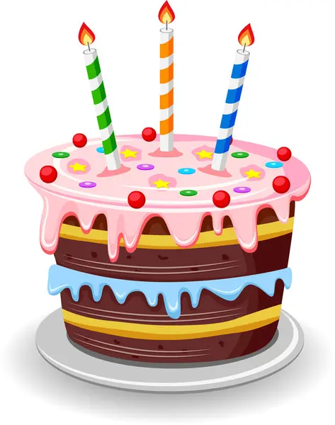 pasta ve mumlar, illüstrasyon, beyaz arkaplanda vektör.