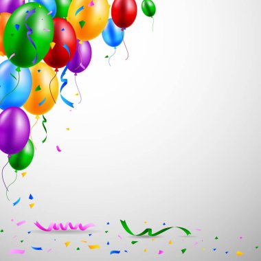 Konfeti Arkaplanlı Doğum Günü Balonları