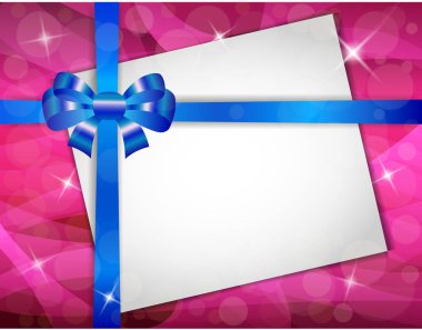 Kurdeleli tebrik kartı, vektör illüstrasyonu 