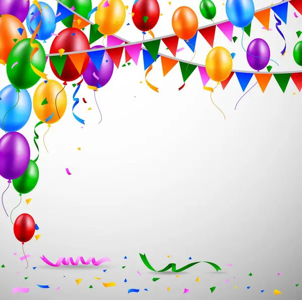 Konfeti Arkaplanlı Doğum Günü Balonları