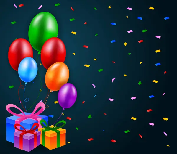 Konfeti Arkaplanlı Doğum Günü Balonları