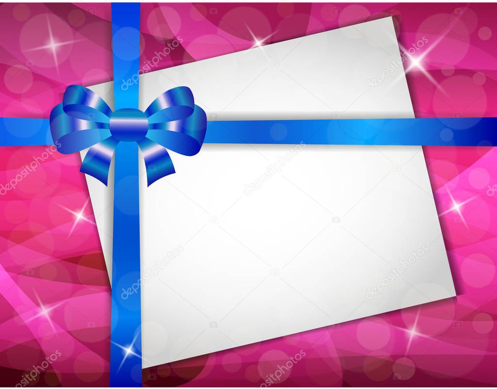 Greeting card with ribbons, vector illustration 