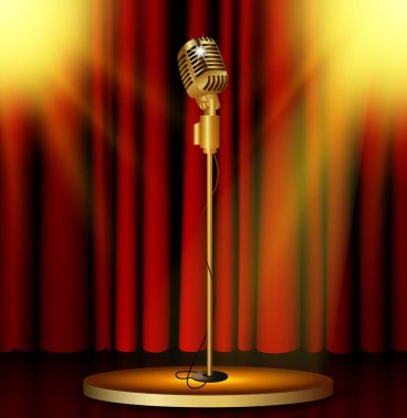 sahne arkaplanlı mikrofon.