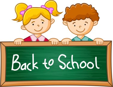 Çizgi film karakteri illüstrasyonuyla okula geri dön