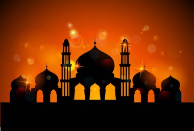 Camii olan Ramazan Kareem tebrik kartı