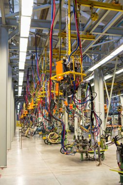 Cherkasy, Ukrayna - 17 Haziran 2013: Otomobil üreten Fabrika Modern ekipman.