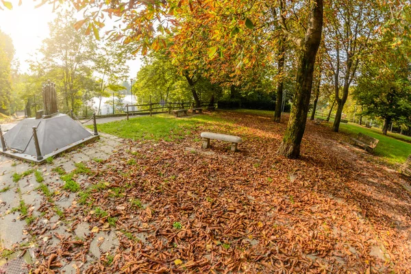 Novara, Italy - October 17, 2016: Sculpture in a children\'s park. \'United and lost, souls torn to the ground leaving skyward.\' The sculptor Ovaldo.