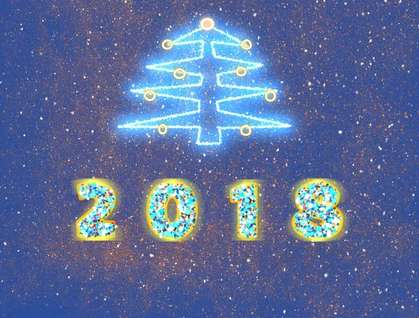 Nowy Rok 2018 - wakacje tło — Zdjęcie stockowe